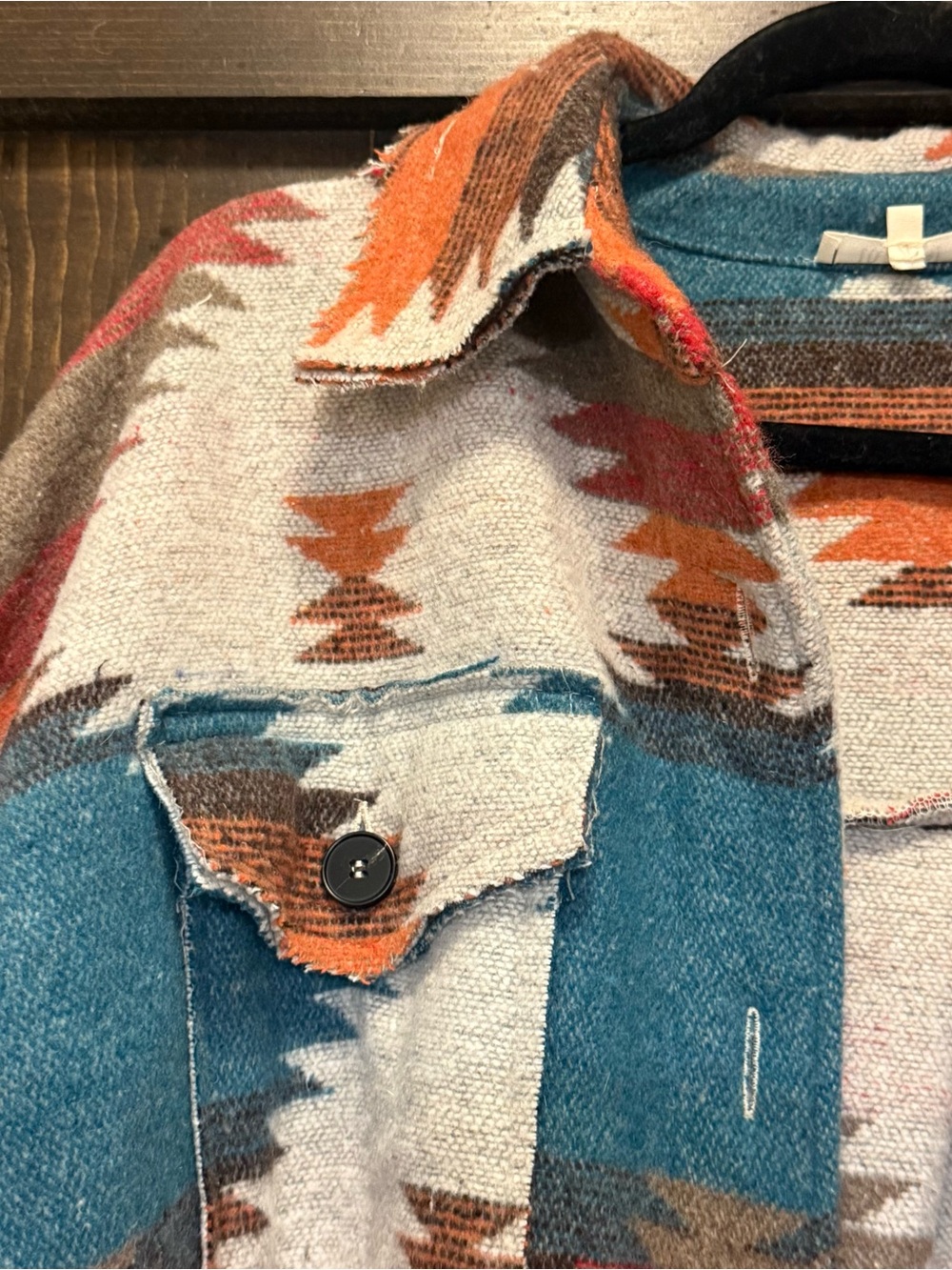 Women’s Aztec Pattern Button-Up Shacket Jacket - Multicolor - Picture 2 of 7